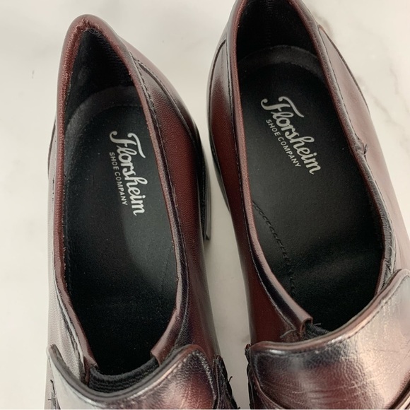 Florsheim Como Black Cherry Cavello Leather Slip-On Loafers
